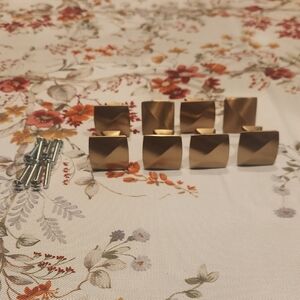 Set of 8 Square Gold Furniture Knobs